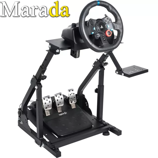 Marada Racing Wheel Stand X Frame Compatible for G29 G920 T300RS T150 New Upgrade Racing Simulator Steering Wheel Stand Foldable ＆ Adjustable Wheel,