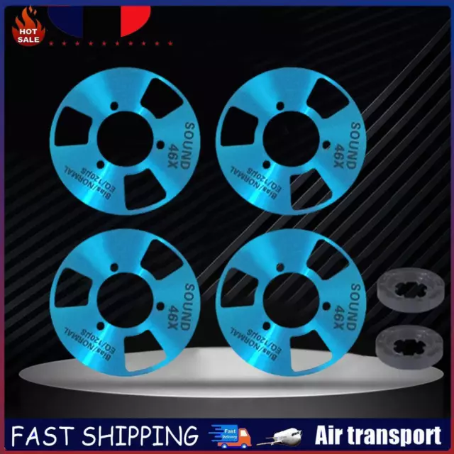 METAL REEL-TO-REEL CASSETTE Tape Aluminum 4 Reels + 2 Wheel Audio Tape  (Blue) FR EUR 12,47 - PicClick FR