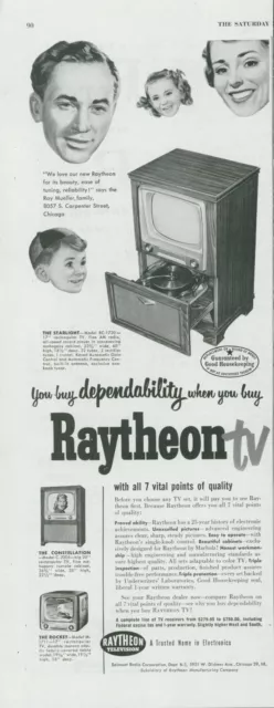 1951 Raytheon TV On Starlight Radio Ray Mueller Chicago Vintage Print Ad SP16