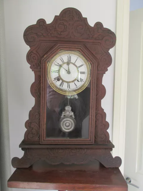 Vintage  Waterbury Clock Co Eight Day Spring Strike Clock AS IS