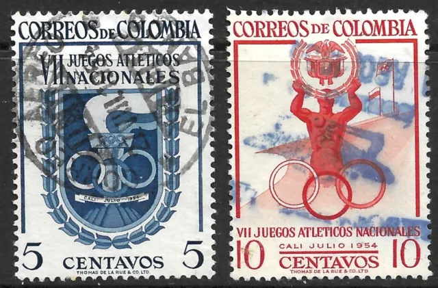 Colombia Scott #623-24 VF Used Issued 1954
