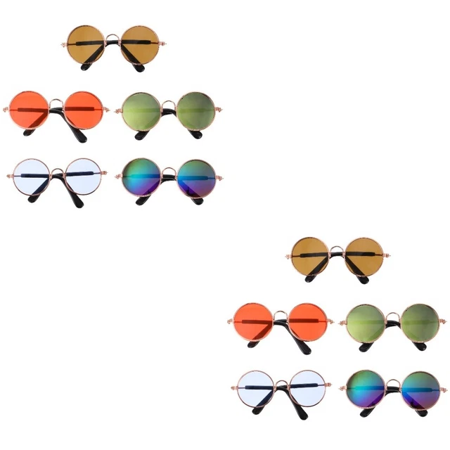 10 Pcs Sunglasses Cats Pet Glasses Circle Glasses Decked Accessories Clothing