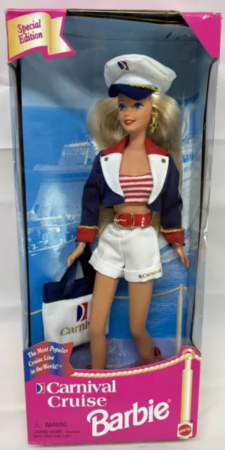 NRFB Vintage 1997 Carnival Cruise Barbie Doll 15186 Mattel Ship Captain Vacation