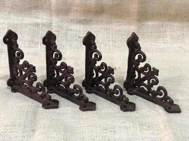 4 Antique Style Shelf Brace Wall Bracket Cast Iron Brackets SMALL Architectural