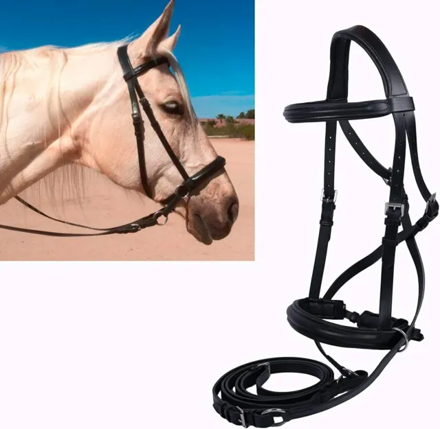 Western Saddle Horse Tooled Leather Tack Set Bridle Headstall + Ren