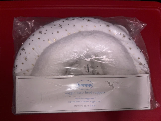 Pottery Barn Baby Boppy metallic stars Noggin Nest Head Support - NWT bin C2