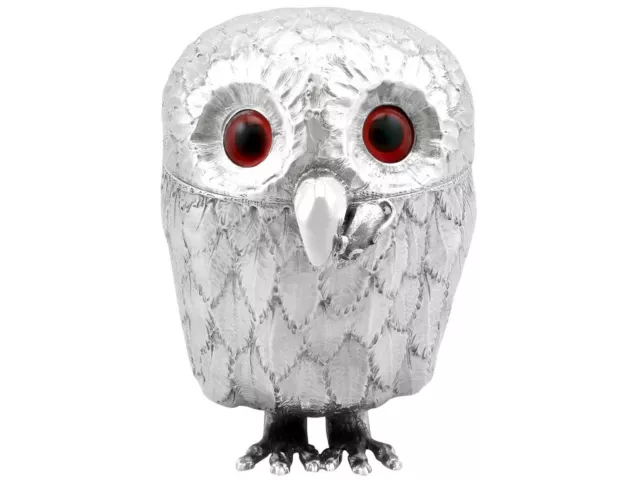 Sterling Silver Owl Mustard Pot Antique George V 1912