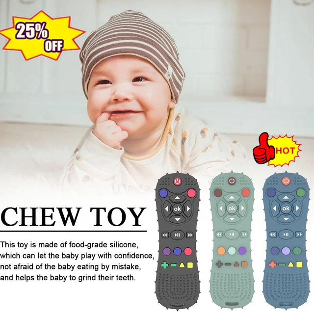 Teething Chew  Toy TV Remote Control Shape Teether Silicone Soothe Toy For Kids