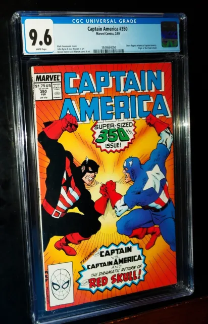 CAPTAIN AMERICA CGC #350 1989 Marvel Comics CGC 9.6 NM+ White Pages 0626