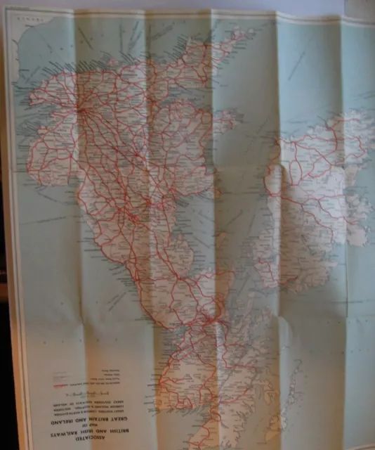 Railway Map Of Great Brittan & Ireland  40's 3