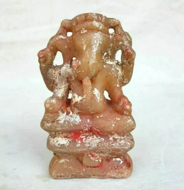 Figura/estatua de Dios Ganesha tallada a mano de piedra de mármol antigua...