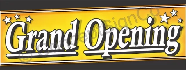 3'x8' GRAND OPENING BANNER LARGE Outdoor Sign Sale Now Opens Coming Soon Stars