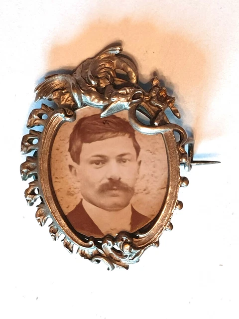 Broche ancienne porte photo -