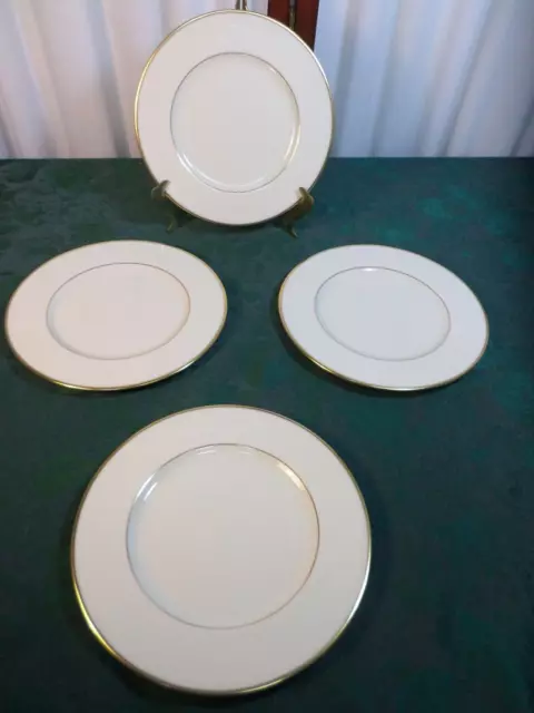 4 Exquisite Lenox Mansfield Presidential Gold Trim Salad Plates