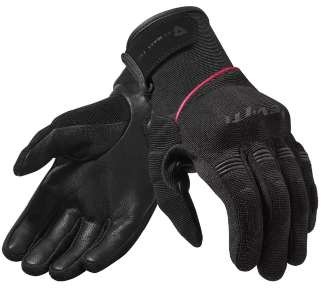 Guanti Moto Donna Gloves Rev'it Mosca Ladies Nero Rosa Black Pink Tg Xl Omologat