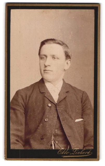 Fotografie Otto Liebert, Holzminden, Junger Herr im dunklen Anzug