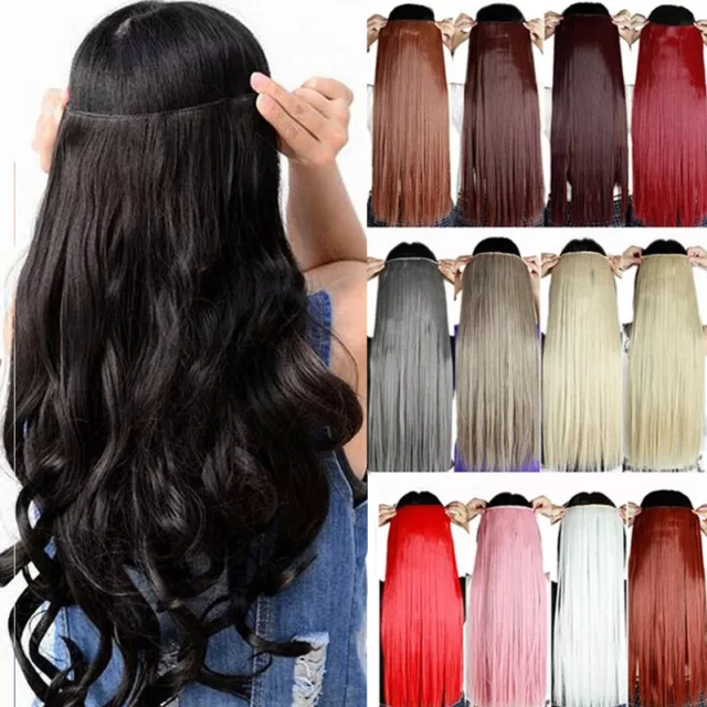 Natural One Piece THICK 100% Real Clip In As Human Hair Extensions Full Head