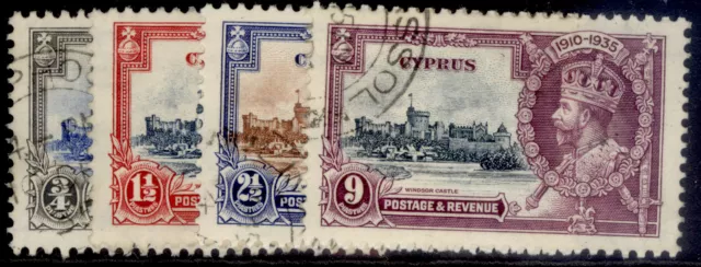 CYPRUS GV SG144-147, 1935 SILVER JUBILEE set, FINE USED. Cat £38.