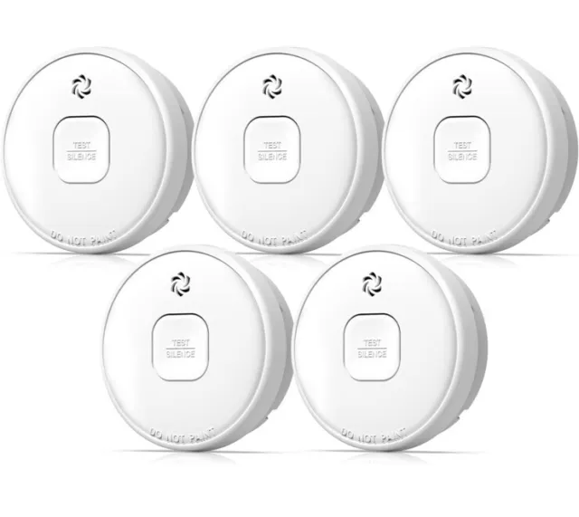 Wireless Putogesafe Photoelectric Smoke Detector 4 Pack Battery Smoke Alarm