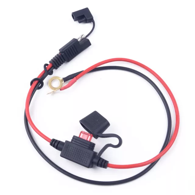 Waterproof 10A Motorcycle SAE Connection Cable Adapter Battery Charger Wire Fuse