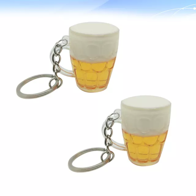 2pcs Beer Cup Keychain - Hanging Bag Purse Keyring - Beer Party Gift Favors