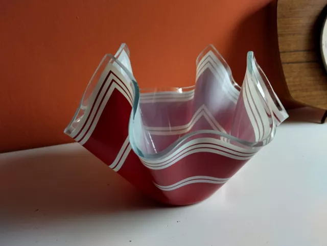 Vintage Chance Handkerchief Red & White Vase