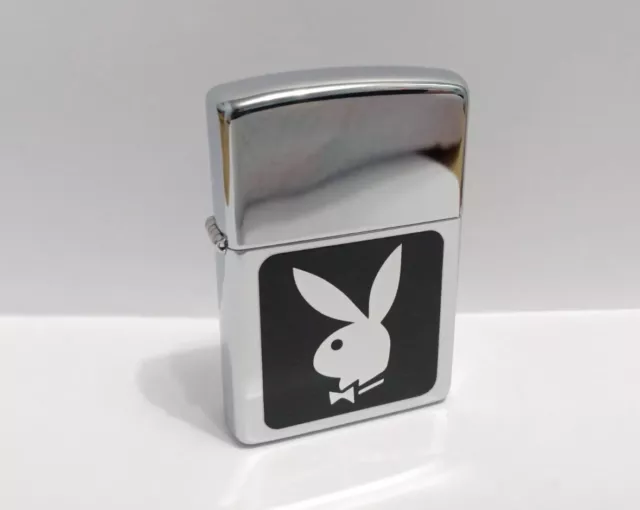Zippo 2007 Playboy Black White Logo High Polish Chrome Case No Insert No Box