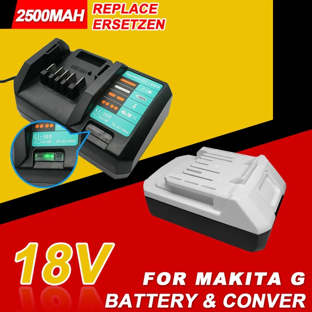 BL1813G 18V 2500mAh Battery Charger set BL1820G For Makita HP457D TD127D CL183D