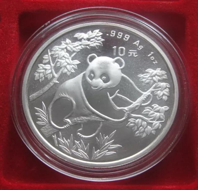 Silbermünze China Panda 10 Yuan 1992 1 Unze 999 Silber