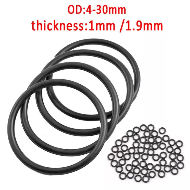 1mm 1.9mm Oil Resistant O-Ring Rubber Seals Washer NBR Gasket Mechanical 5-30mm