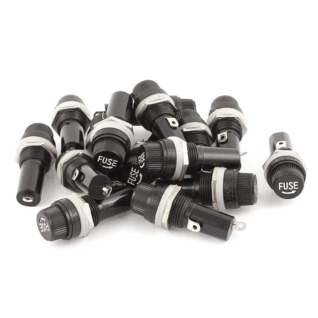 15PCS AC125V/15A 250V/10A 14mm monté panneau pour portefusible 6x30mm fusible