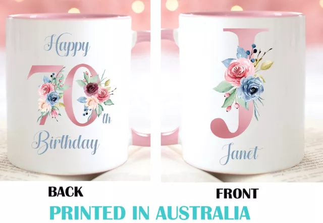 Personalised Happy 70th Birthday Mug Lady Female Nana Gift Present  Australia