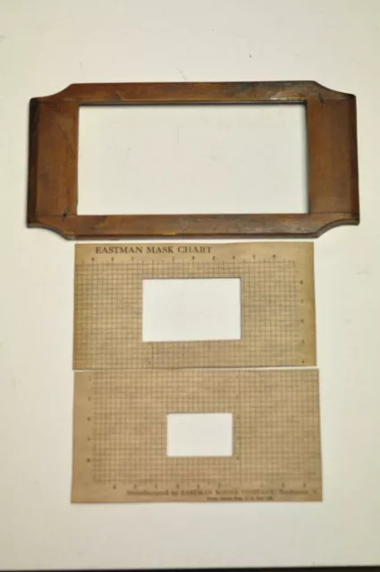 Wood enlarger carrier for 8 x 15cm  negative with two masks.
