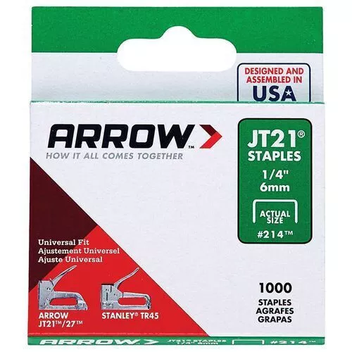 Arrow 6mm JT21 Staples - 1000 Pack AU
