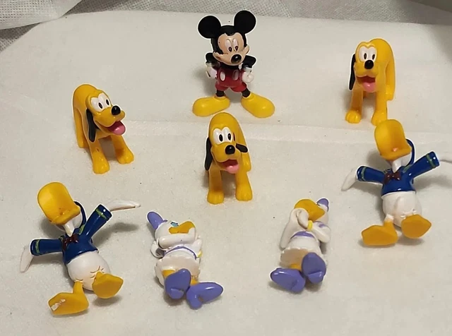8 Vintage Walt Disney Mickey Mouse Donald Daisy Duck Pluto PVC Toy Figures