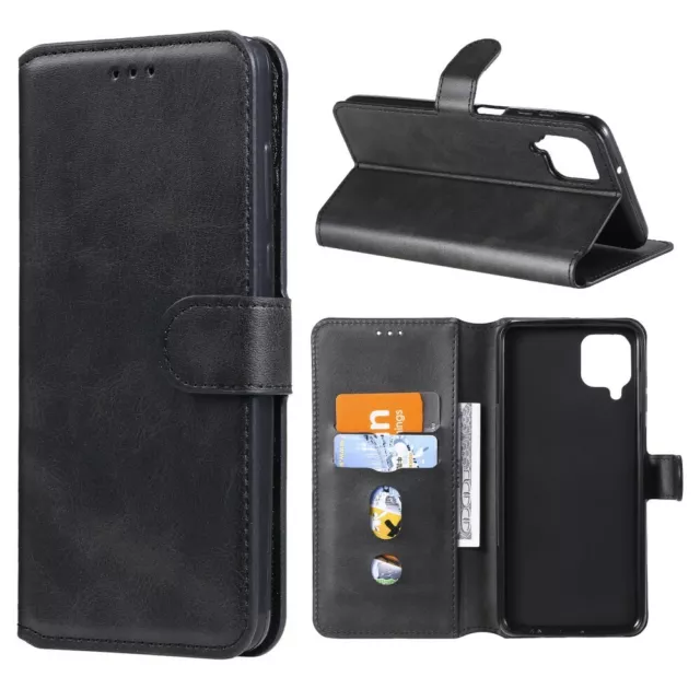 Custodia per SAMSUNG GALAXY A12 Cover flip LIBRO STAND portafoglio GEL + VETRO