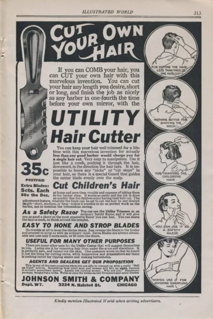 Original Magazine Print Ad  1919 Utility Hair Cutter