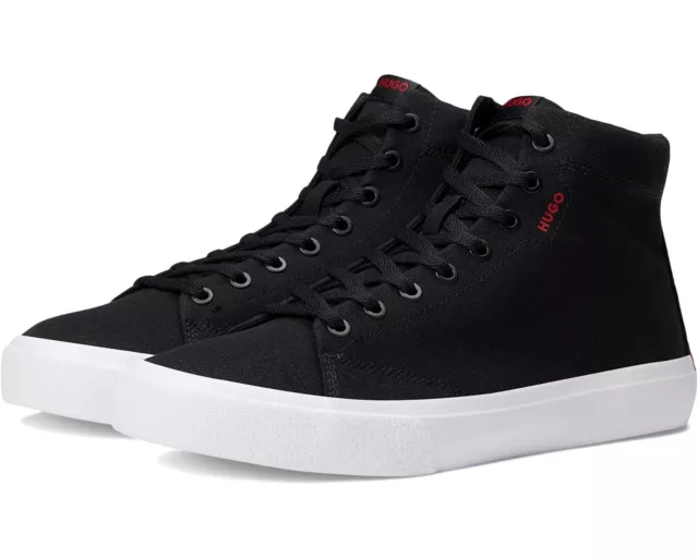 HUGO BY HUGO Boss Men’s High Top Canvas Sneakers- Black-Size: 10 -New W ...