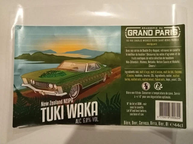 Etiquette de Bière : TUKI WAKA - Brass. du Grand Paris - 93 France