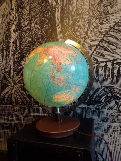 Gros globe terrestre lumineux vintage MADE IN DANMARK