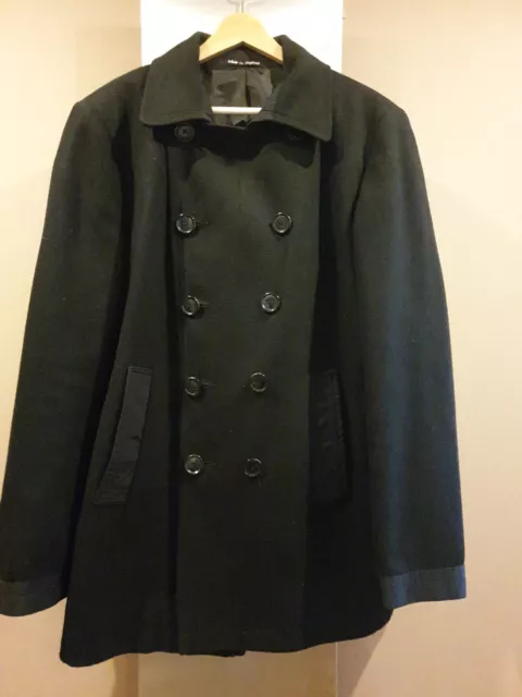 Peter Werth Mens Black Lightweight Wool Coat Jacket Size Xl Peter Werth Size 5