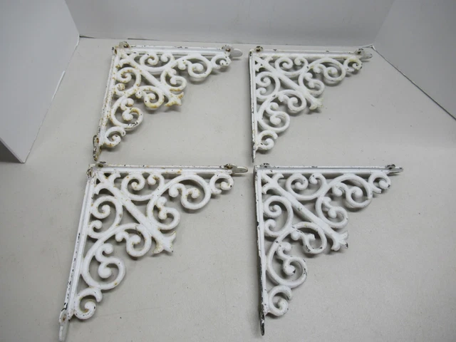 4 Cast Iron Antique Style Large Brackets Garden Braces RUSTIC Shelf Bracket