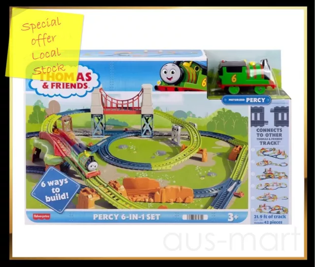 Fisher-Price Thomas & Friends Percy 6-in-1 Thomas the Tank Train Playset - NEW