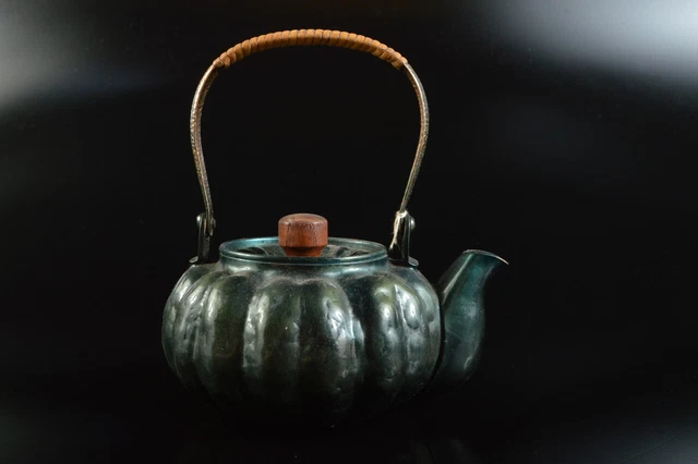 M2703: Japanese Copper Mokko-shaped TEAPOT Kyusu Sencha, auto