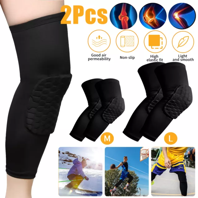 2Pcs Basketball Knee Pads Sport Leg Sleeves Protector Gear Crash Proof Anti Slip