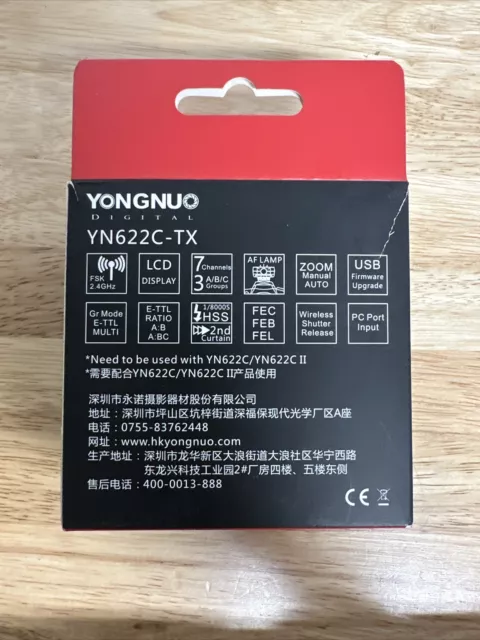 YONGNUO YN622C- TX E-TTL Wireless Flash Controller For Canon 2