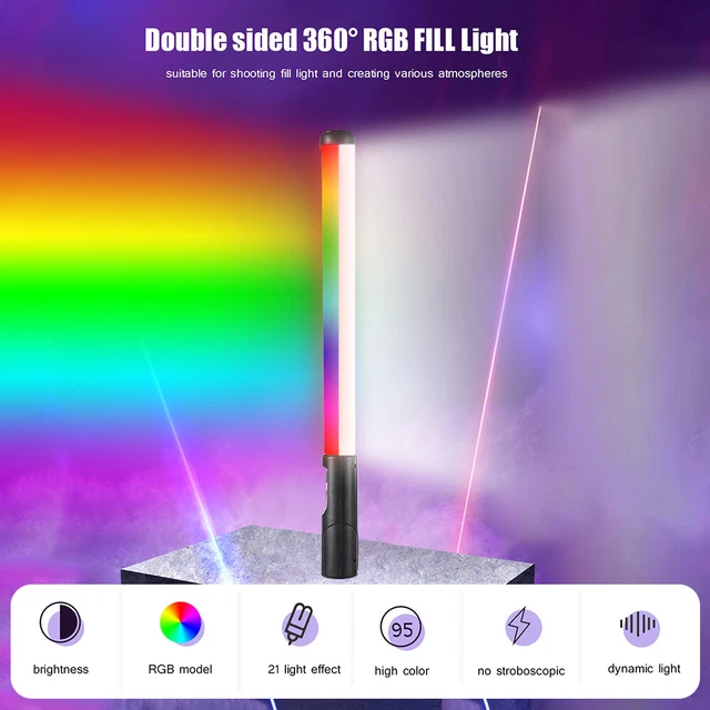 360° full color RGB Handheld LED Video Light 2500K-9000K Photography Wand Y3M2