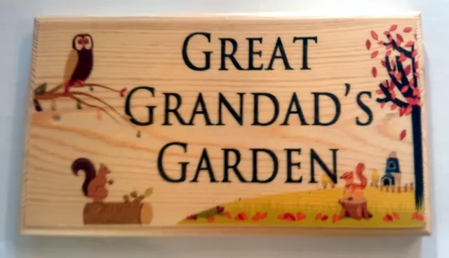 Große tolle Großväter Gartenplakette/Schild - Herbst Eulenschuppen Opa Papa Workshop