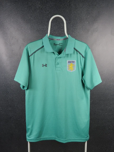 Aston Villa Football Polo Shirt Men’s Size M Under Armour AVFC Green 2017