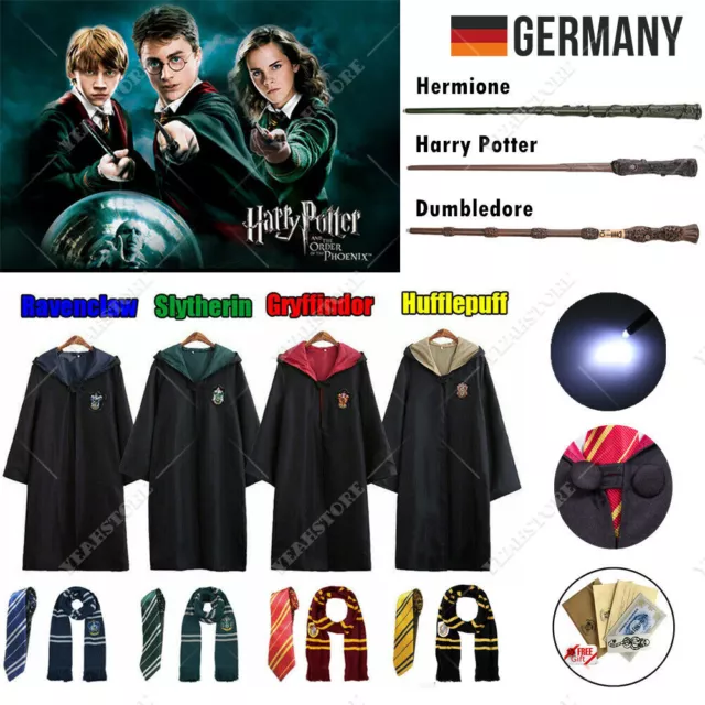 Harry Potter Kostüm Robe Mantel Umhang Krawatte Gryffindor Slytherin Hufflepuff